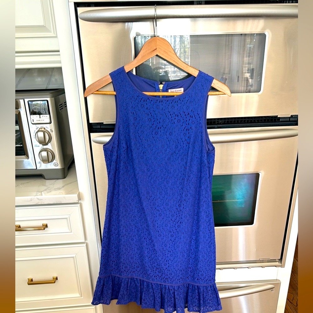 Blue Lace Dress with Gold Zipper Juicy Couture mini dress 2